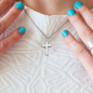 Engrave Cross Necklace for Mom