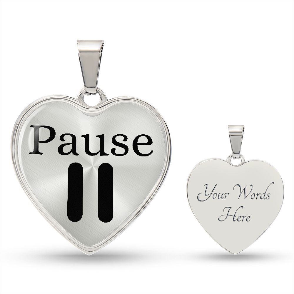 Pause Heart Necklace