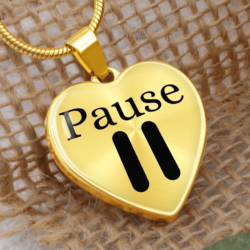 Pause Heart Necklace